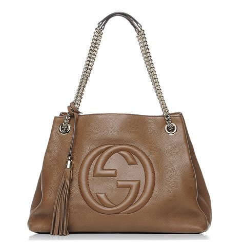 gucci kamm rosa|GUCCI Pebbled Calfskin Medium Soho Chain Shoulder Bag .